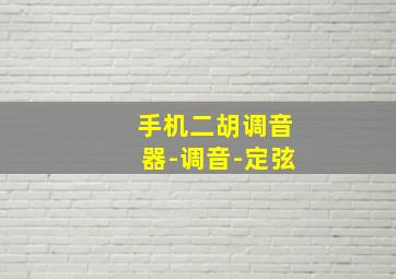 手机二胡调音器-调音-定弦