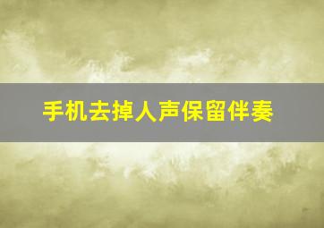 手机去掉人声保留伴奏