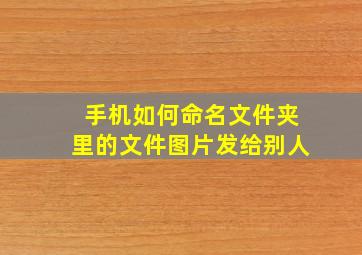 手机如何命名文件夹里的文件图片发给别人