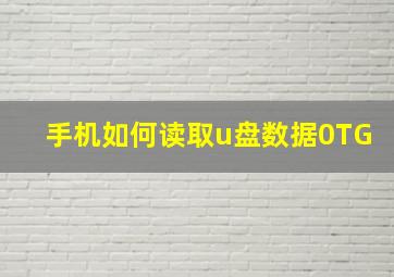 手机如何读取u盘数据0TG