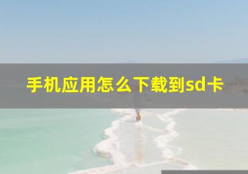 手机应用怎么下载到sd卡