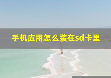 手机应用怎么装在sd卡里