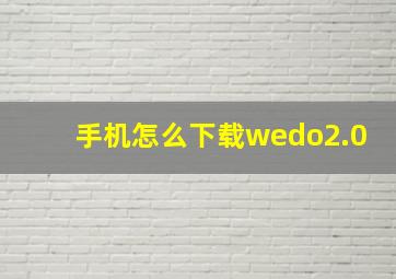 手机怎么下载wedo2.0