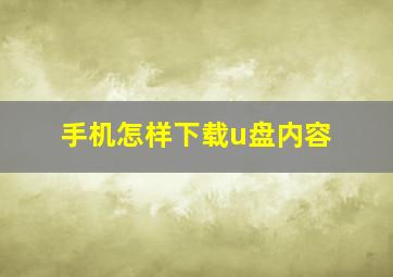 手机怎样下载u盘内容