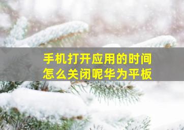 手机打开应用的时间怎么关闭呢华为平板