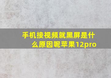 手机接视频就黑屏是什么原因呢苹果12pro