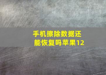 手机擦除数据还能恢复吗苹果12