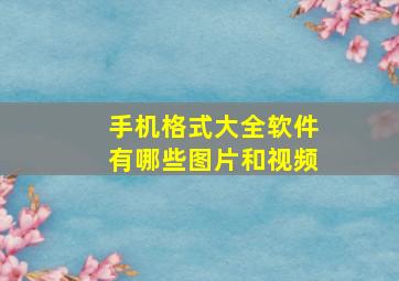 手机格式大全软件有哪些图片和视频