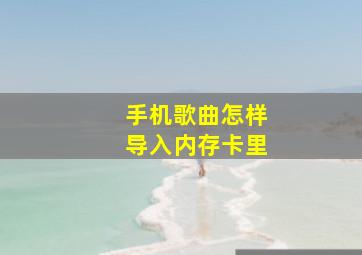 手机歌曲怎样导入内存卡里