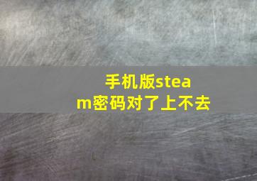 手机版steam密码对了上不去