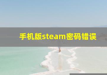 手机版steam密码错误