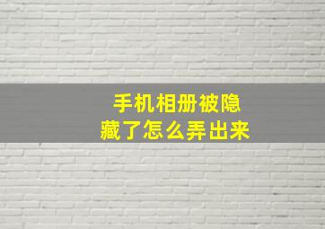 手机相册被隐藏了怎么弄出来