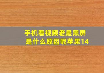 手机看视频老是黑屏是什么原因呢苹果14