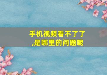 手机视频看不了了,是哪里的问题呢