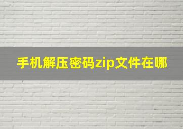 手机解压密码zip文件在哪