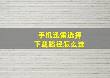 手机迅雷选择下载路径怎么选