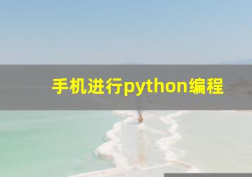 手机进行python编程