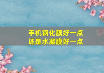 手机钢化膜好一点还是水凝膜好一点