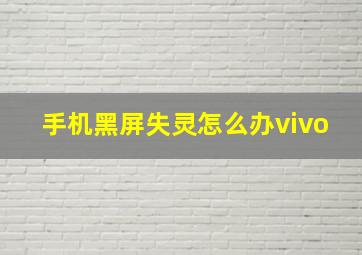 手机黑屏失灵怎么办vivo