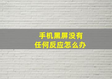 手机黑屏没有任何反应怎么办