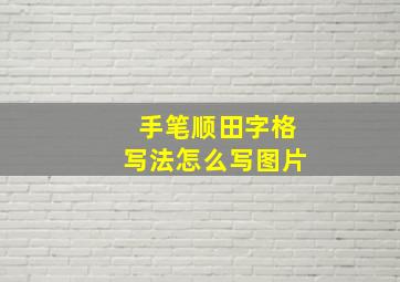 手笔顺田字格写法怎么写图片