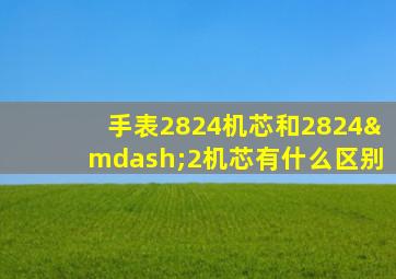 手表2824机芯和2824—2机芯有什么区别