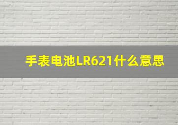 手表电池LR621什么意思