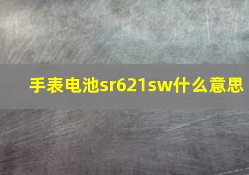 手表电池sr621sw什么意思