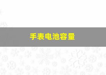 手表电池容量