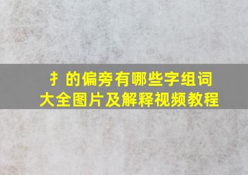 扌的偏旁有哪些字组词大全图片及解释视频教程