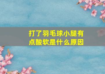 打了羽毛球小腿有点酸软是什么原因