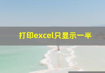 打印excel只显示一半