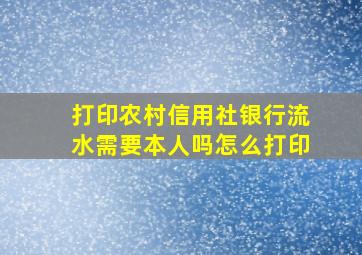 打印农村信用社银行流水需要本人吗怎么打印