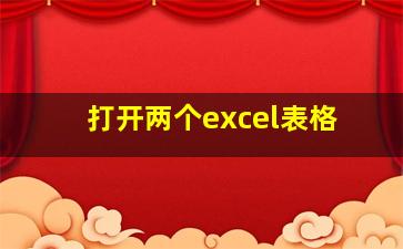 打开两个excel表格