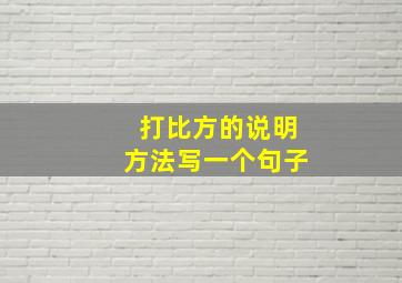 打比方的说明方法写一个句子