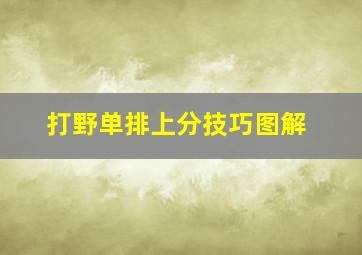 打野单排上分技巧图解