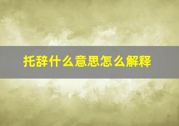 托辞什么意思怎么解释