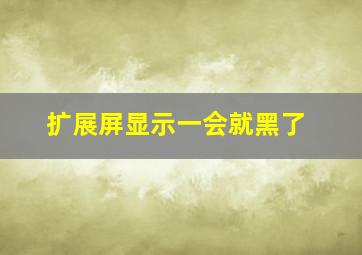 扩展屏显示一会就黑了