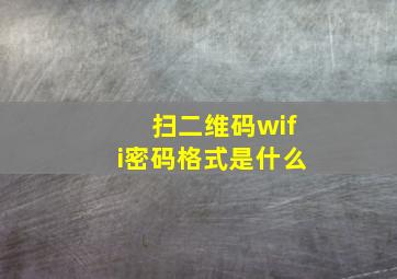 扫二维码wifi密码格式是什么