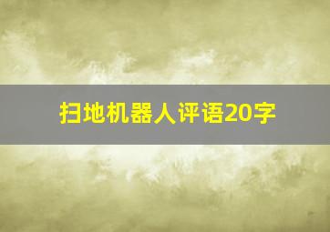 扫地机器人评语20字