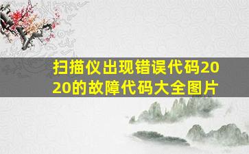 扫描仪出现错误代码2020的故障代码大全图片