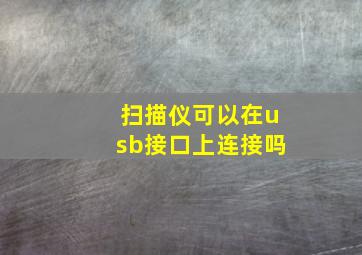 扫描仪可以在usb接口上连接吗