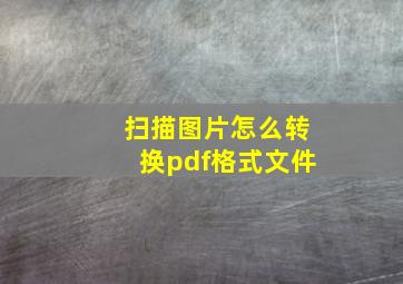 扫描图片怎么转换pdf格式文件