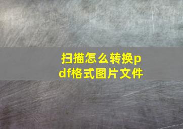 扫描怎么转换pdf格式图片文件