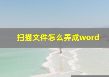 扫描文件怎么弄成word