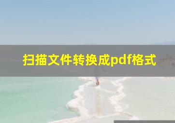 扫描文件转换成pdf格式