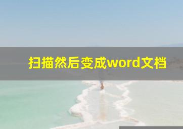 扫描然后变成word文档