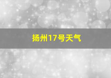 扬州17号天气