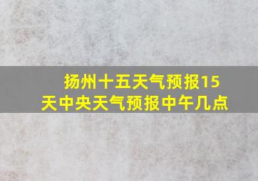 扬州十五天气预报15天中央天气预报中午几点