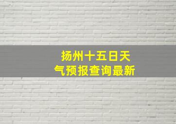 扬州十五日天气预报查询最新